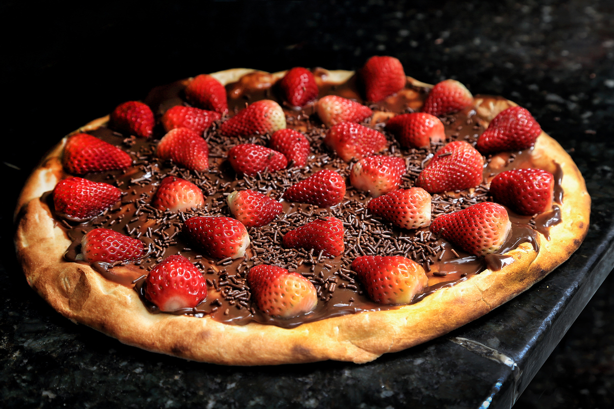 Pizza chocolat fraise